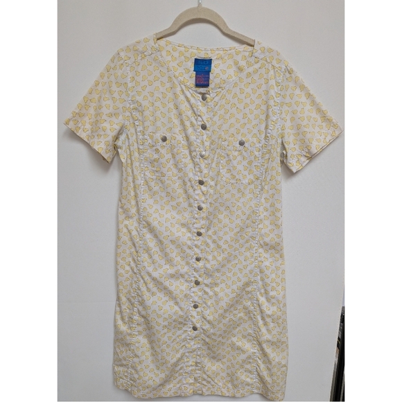 So Blue Dresses & Skirts - VTG So Blue Pear Fruit Print 100% Cotton Short Sleeve Shift Dress Size 6